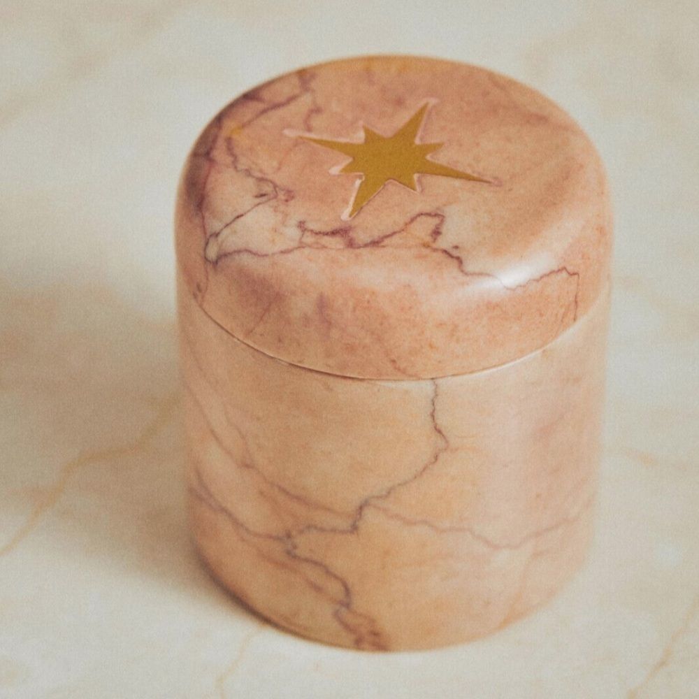 Catherine Martin Marble Trinket Box Starry Night Anthropologie Pink 2.5" NEW - Picture 4 of 6
